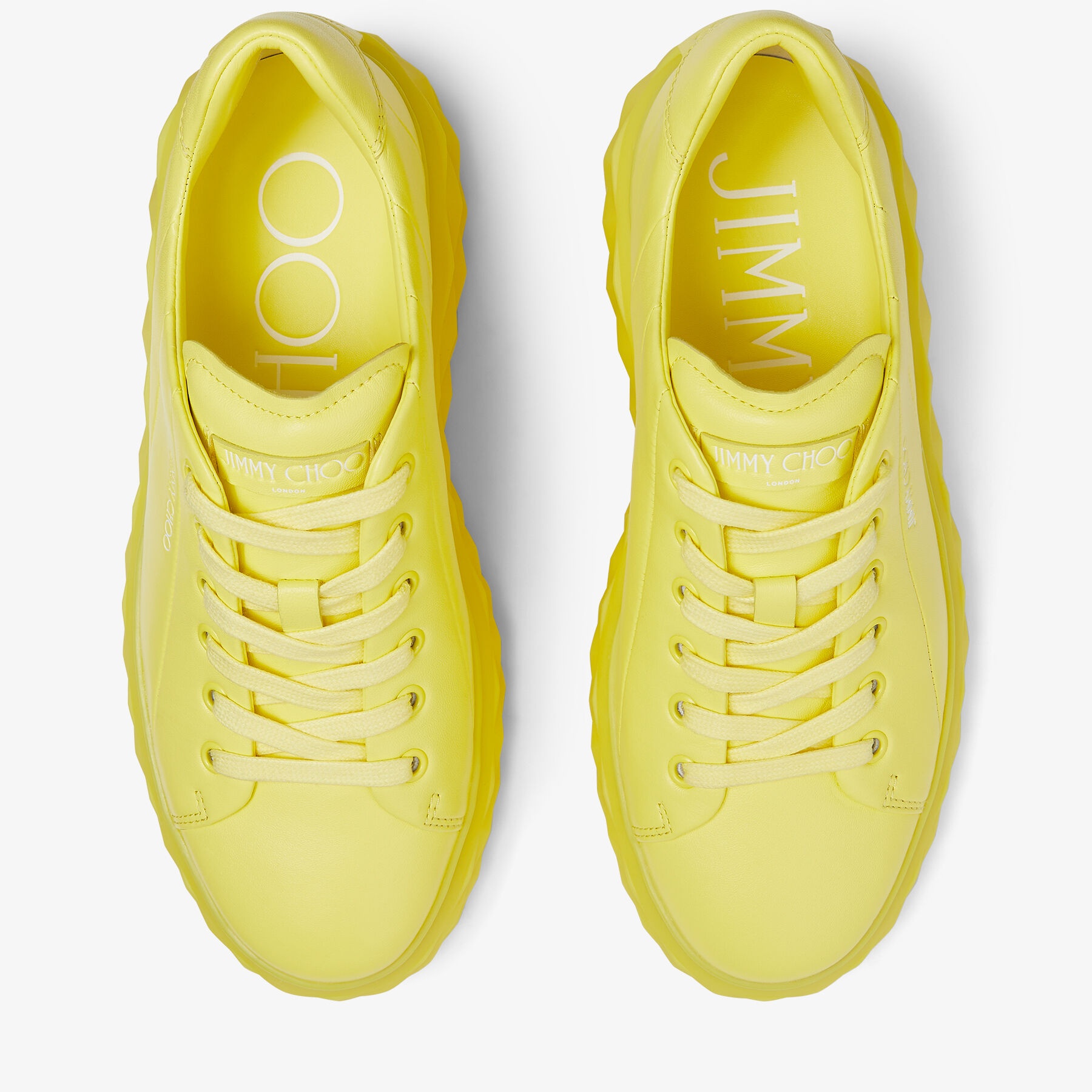 Diamond Light Maxi/F
Soft Yellow Nappa Leather Low-Top Trainers with Platform Sole - 5