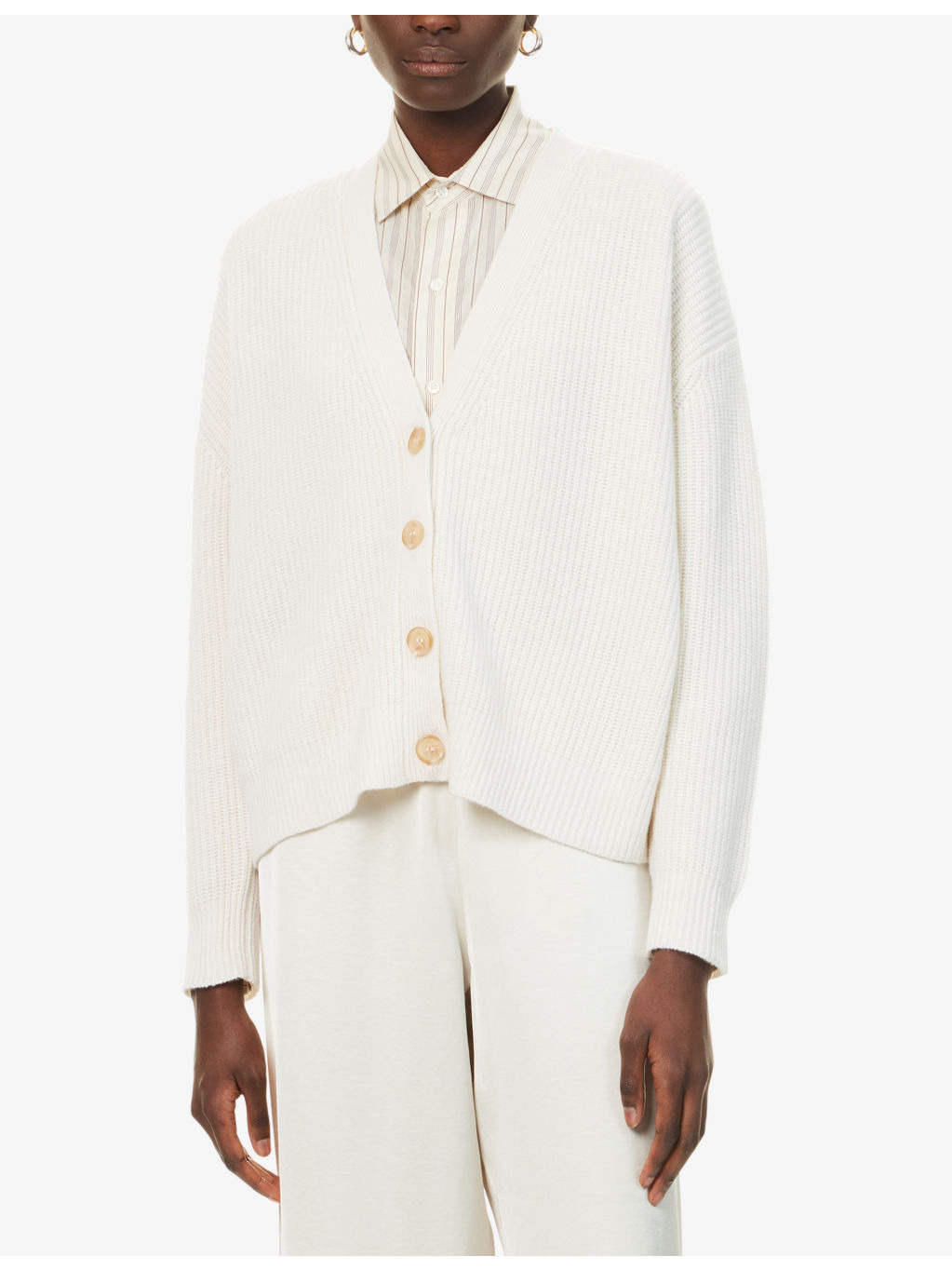 Cocoon V-Neck Cashmere Cardigan - 3