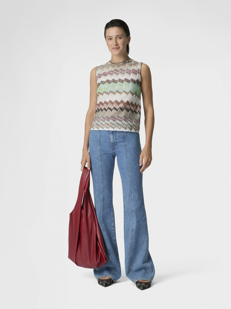 Missoni Snake-Pattern Viscose Lamé Sleeveless Crewneck Top outlook