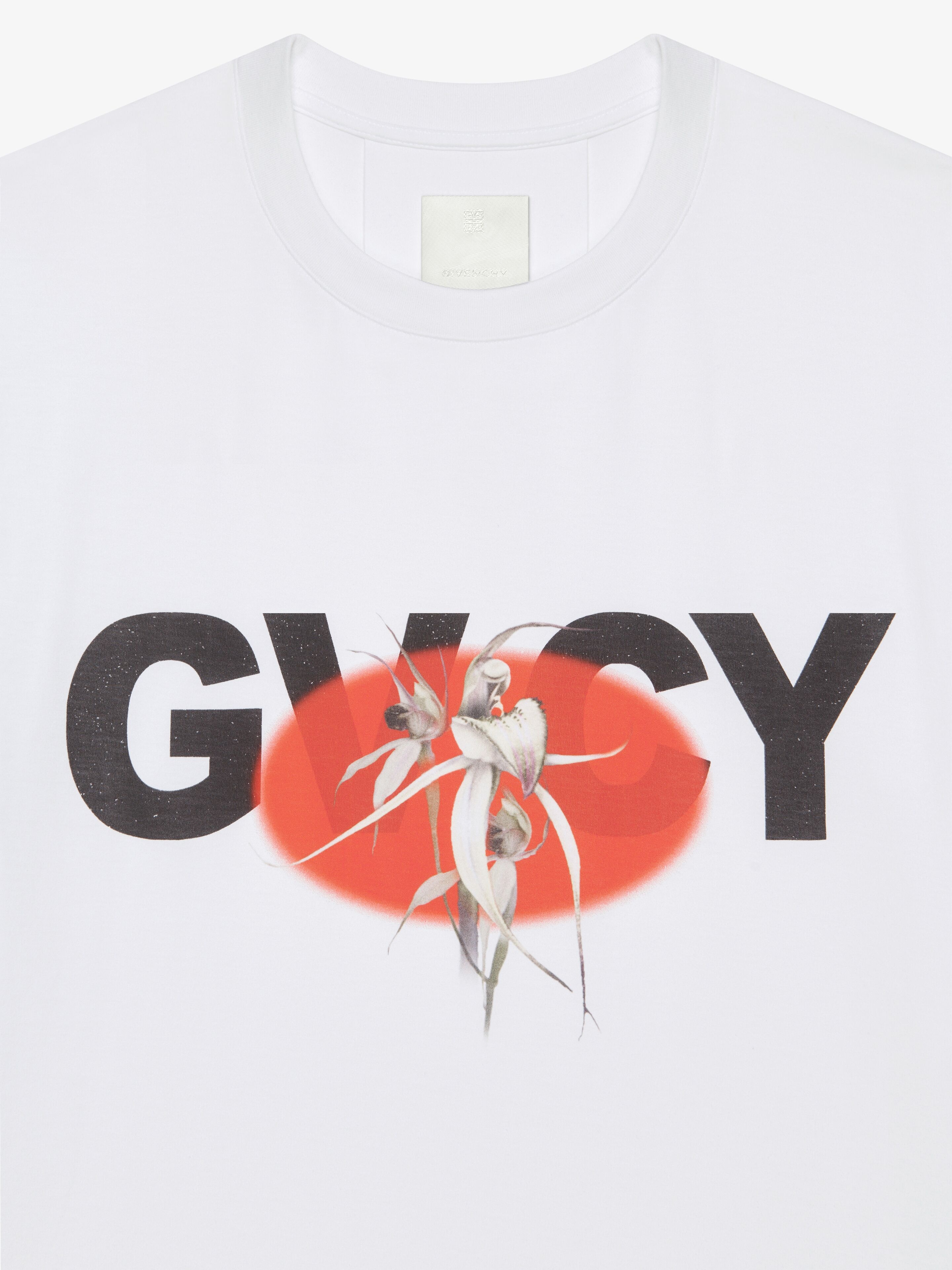 BOXY FIT T-SHIRT IN COTTON WITH GIVENCHY FLOWER PRINT - 5