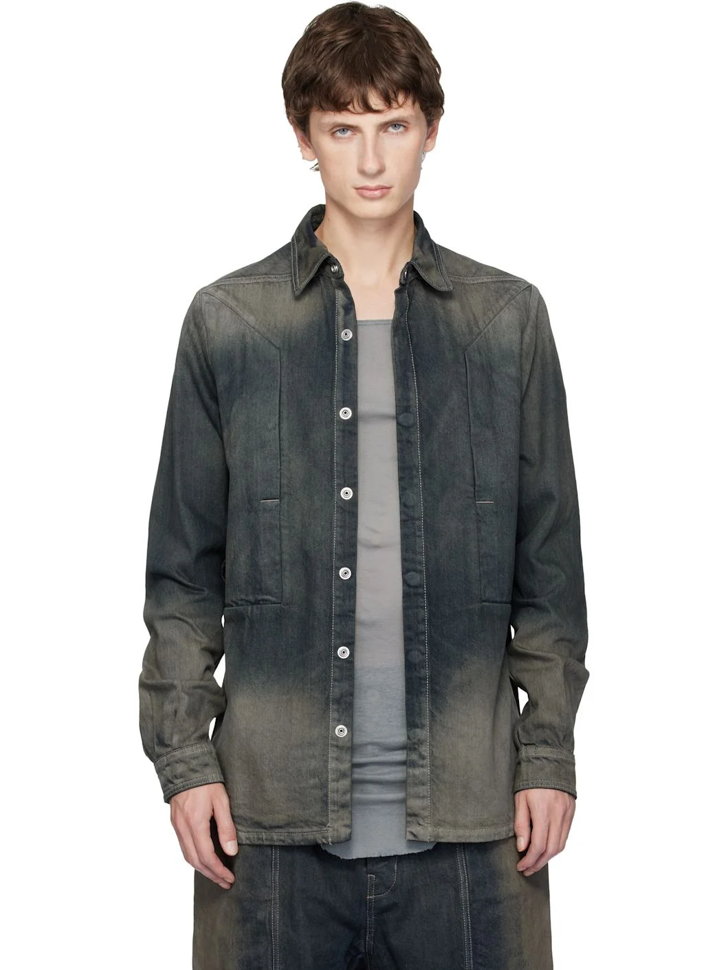Gray Concordia Fogpocket Denim Shirt - 1