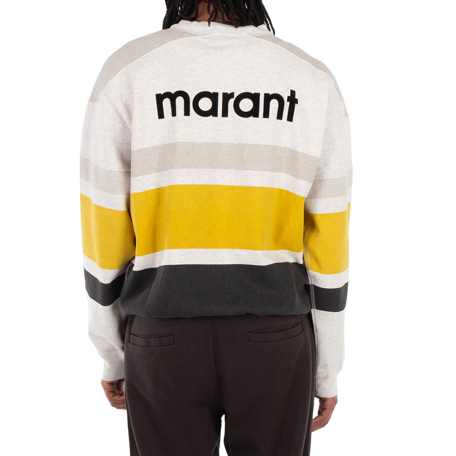 Isabel Marant Men's Beige Meyoan Striped Crewneck Sweatshirt - 3