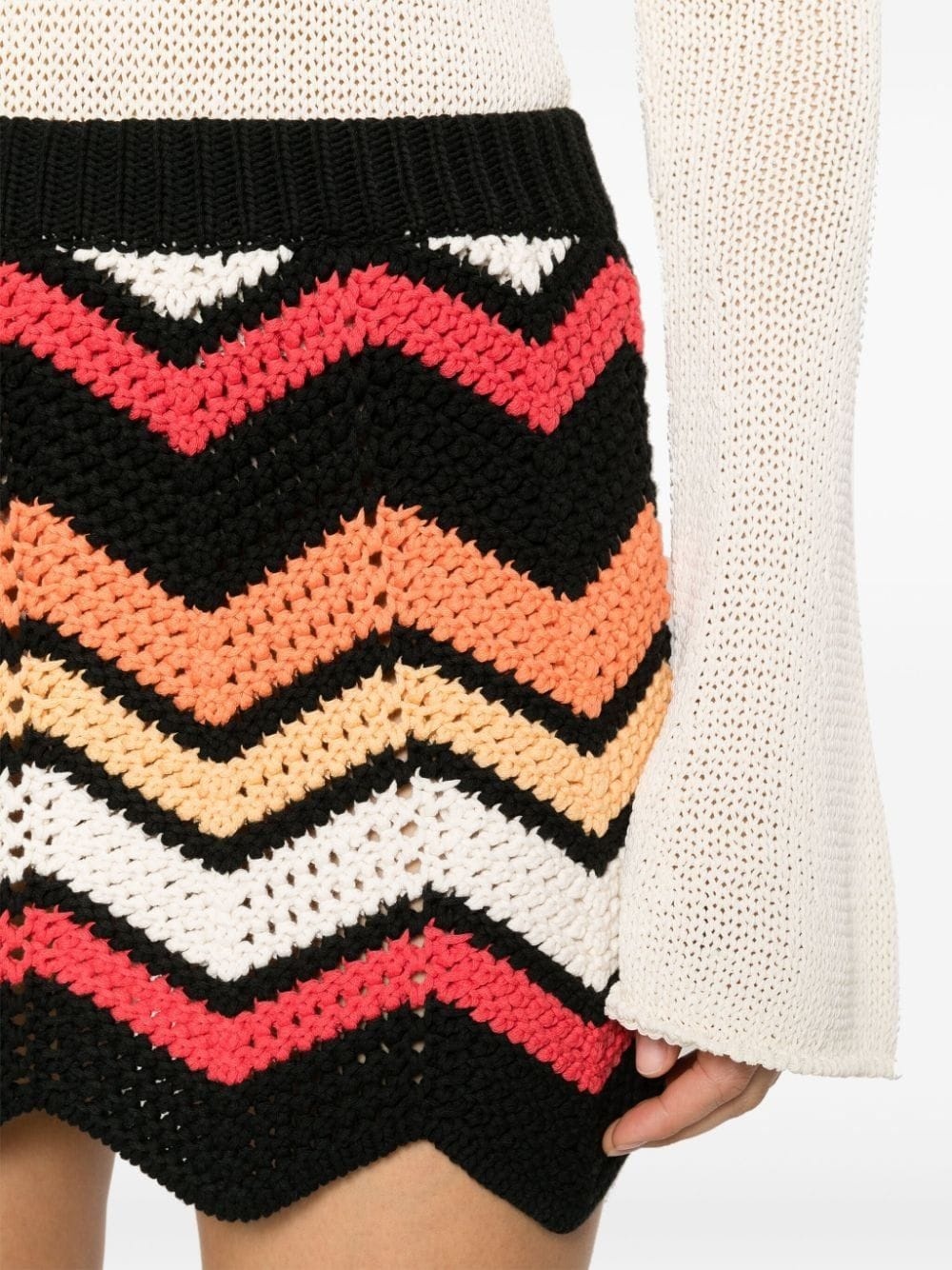 Kaleidoscopic chevron-knit miniskirt - 5