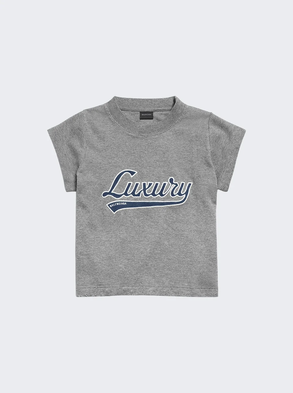 Shrunken Tee Dark Heathr Gry And Blue - 1