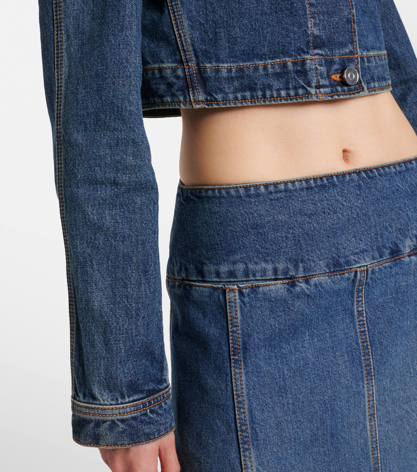 Cropped denim jacket - 5
