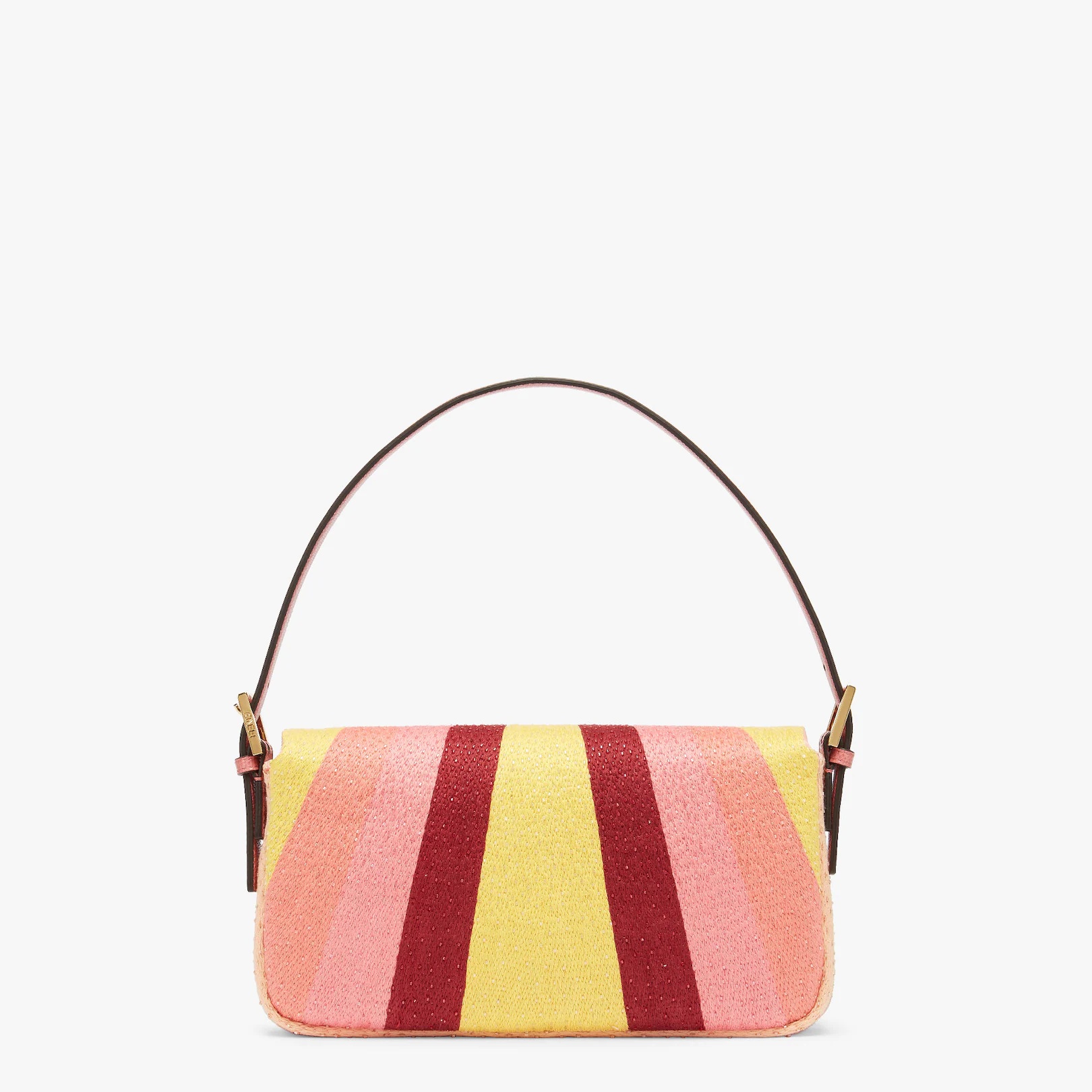 Medium 1997 Baguette bag made of satin with delicate all-over bead embroidery in pink and yellow emb - 3