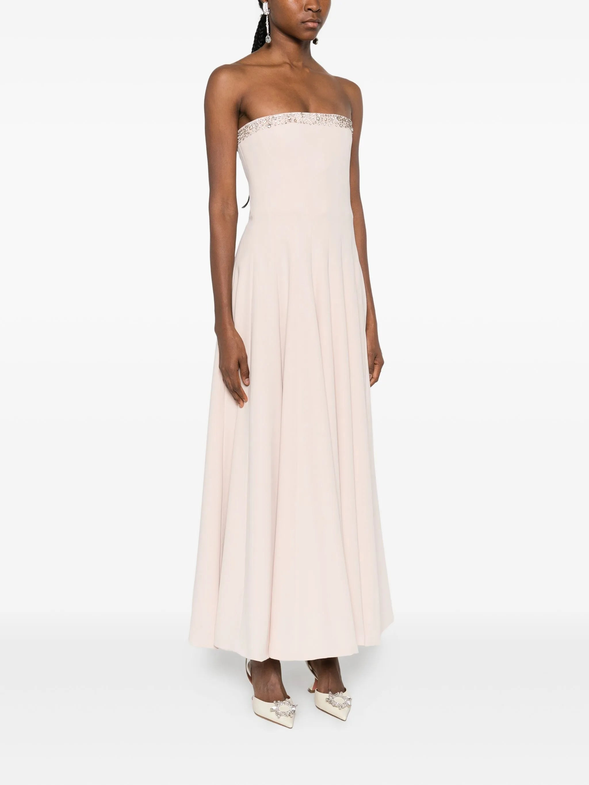 Costarellos Beaded-embellished Strapless Dress - 3