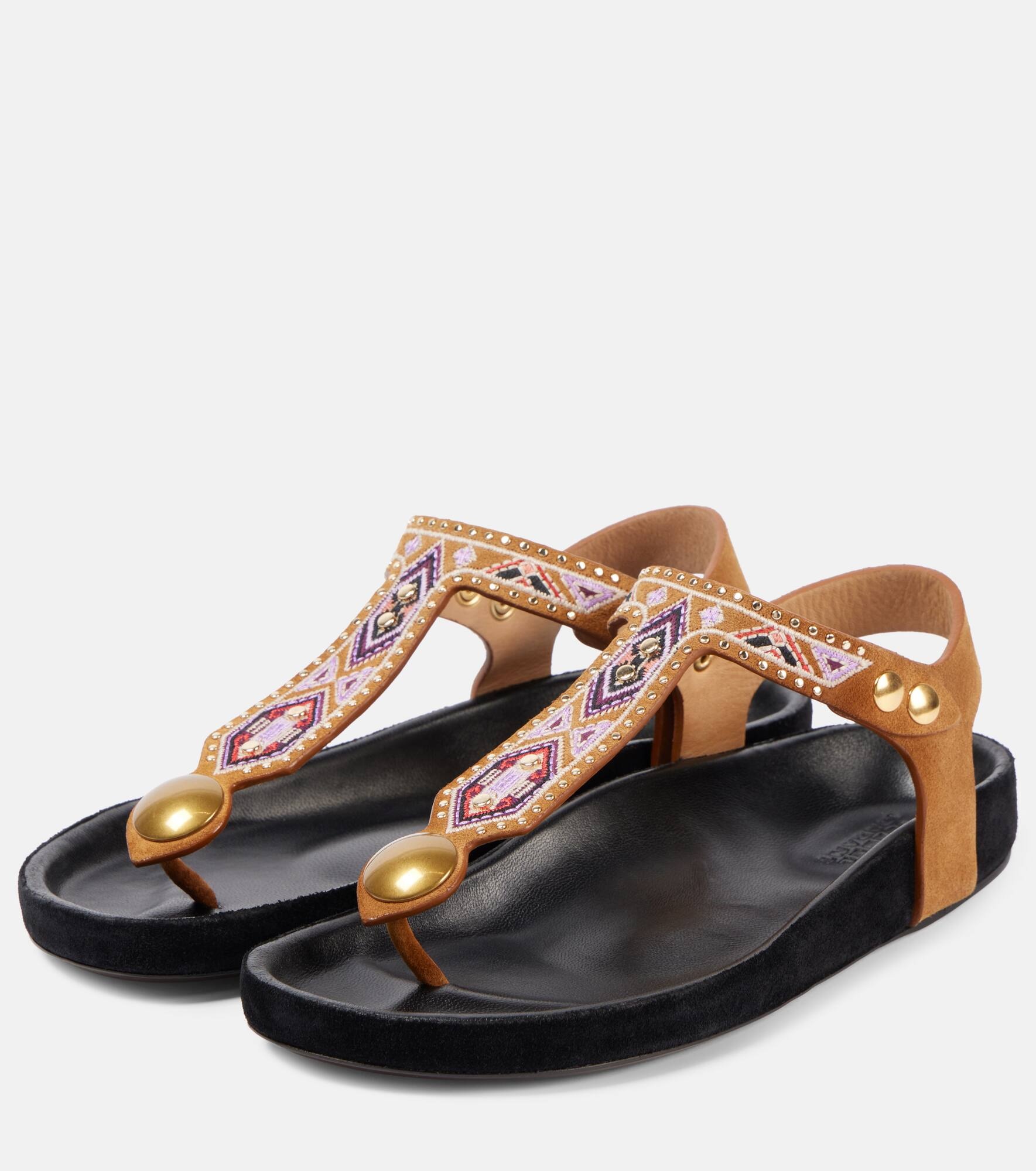 Enore embroidered suede sandals - 4