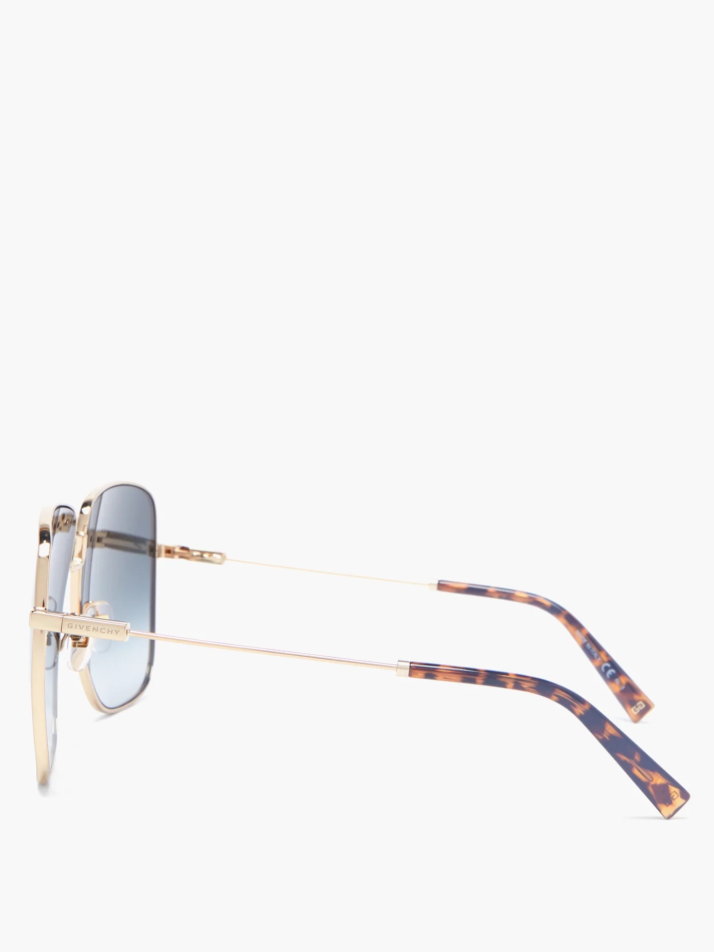 Oversized-square metal sunglasses and chain - 3