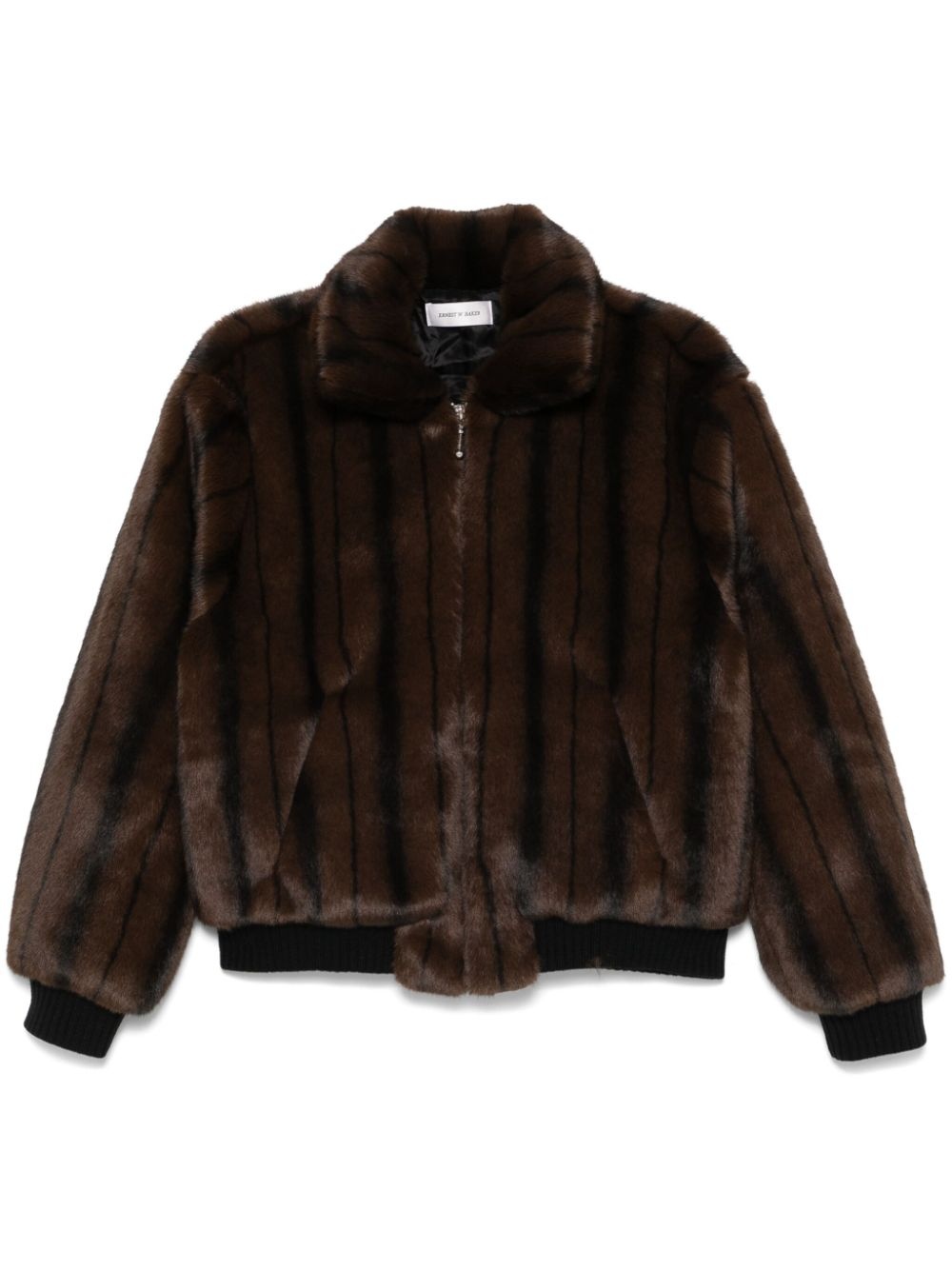 pinstriped bomber jacket - 1