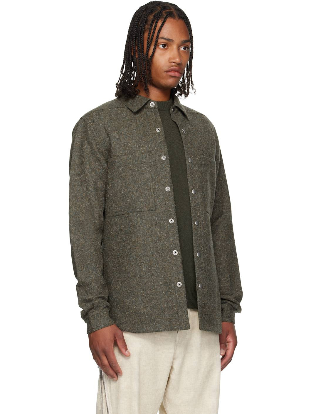 Khaki Concordians Rugged Wool Shirt - 2