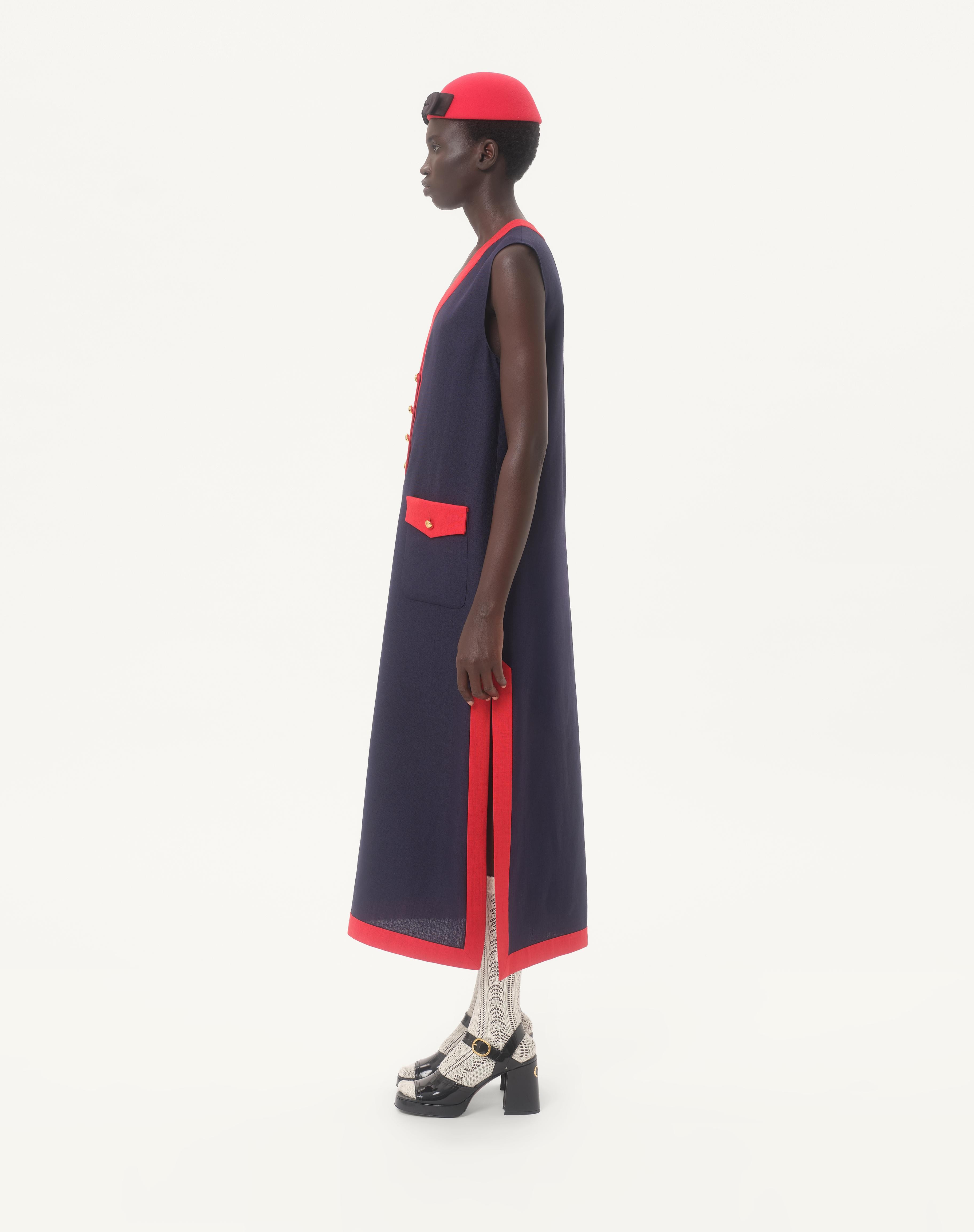 VISCOSE LINEN MIDI DRESS - 5