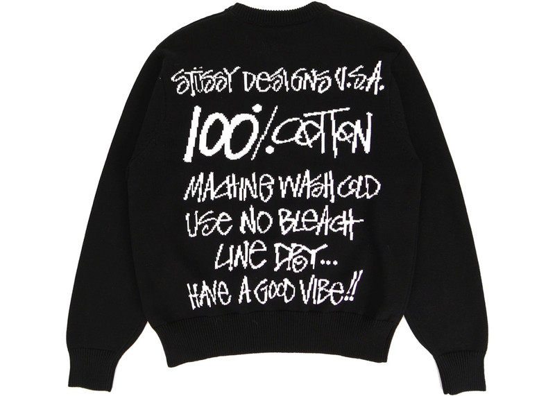 Stüssy Stussy Care Label Sweater Black outlook