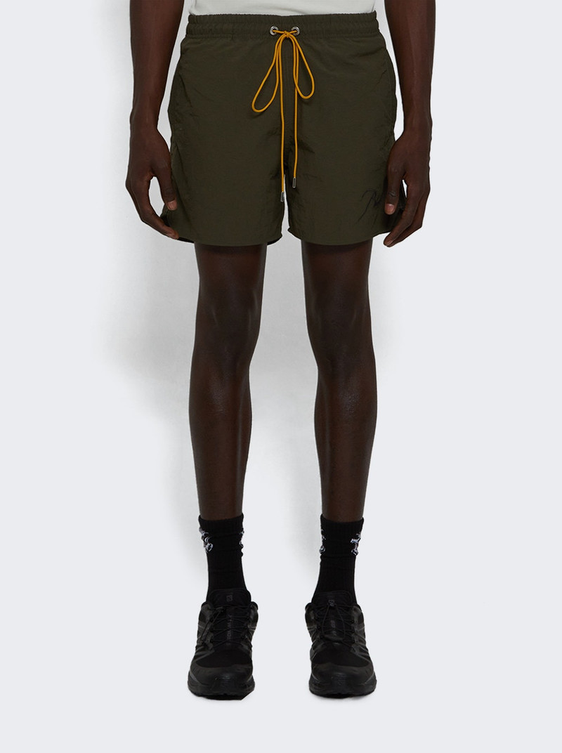 Rhude Radiator Swim Short Moss Green And Black outlook