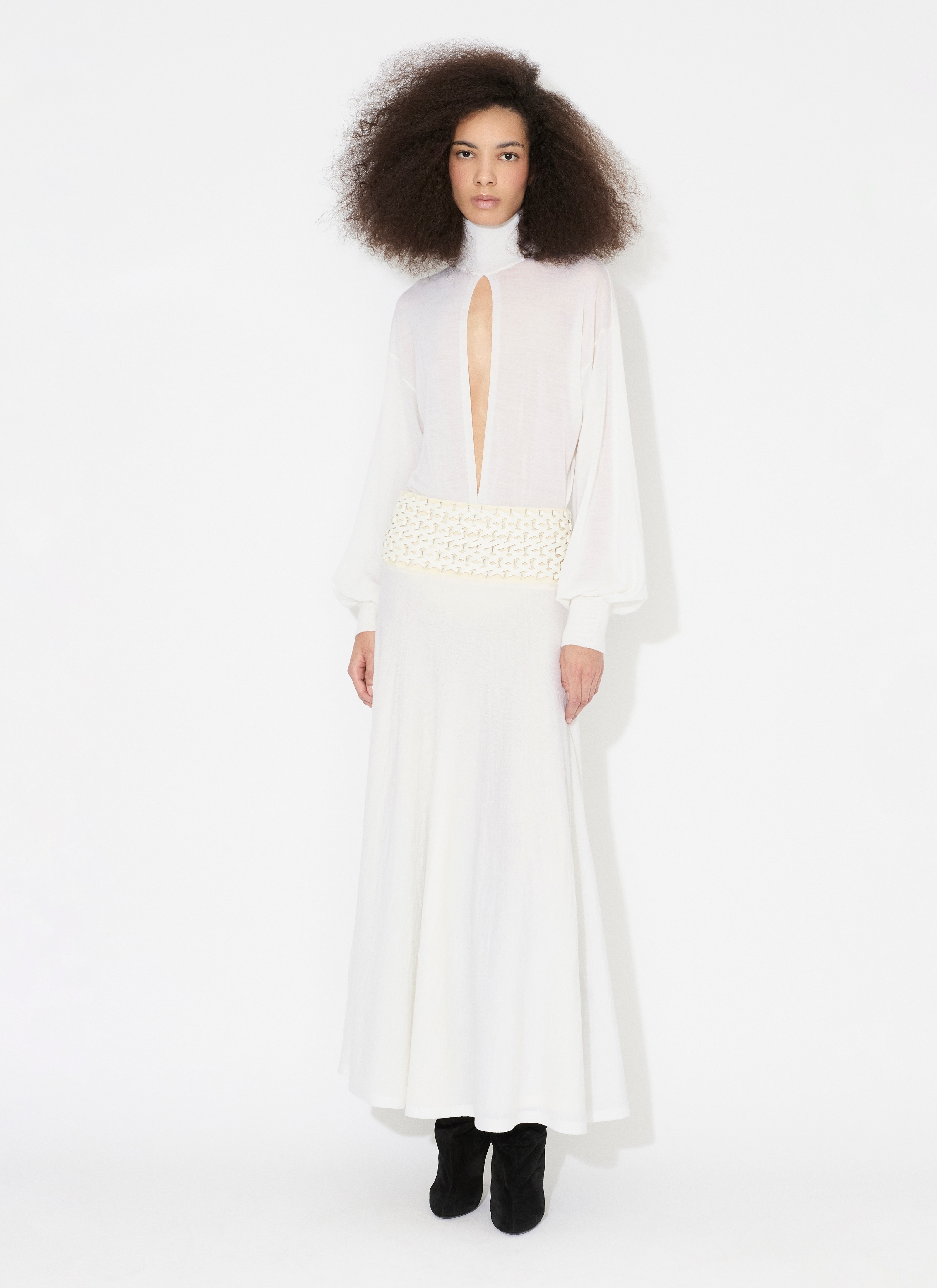 LONG FLUID KNITTED SKIRT - 2