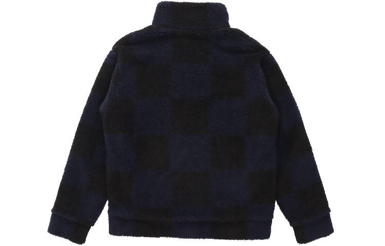 LOUIS VUITTON x NIGO2 Crossover LV2 SS22 Grid Lamb's Wool Zipper Stand Collar Jacket Autumn Blue 1A9 - 2