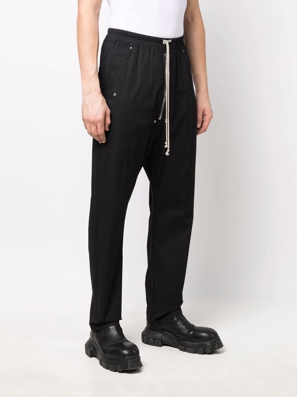 drawstring drop-crotch trousers - 3