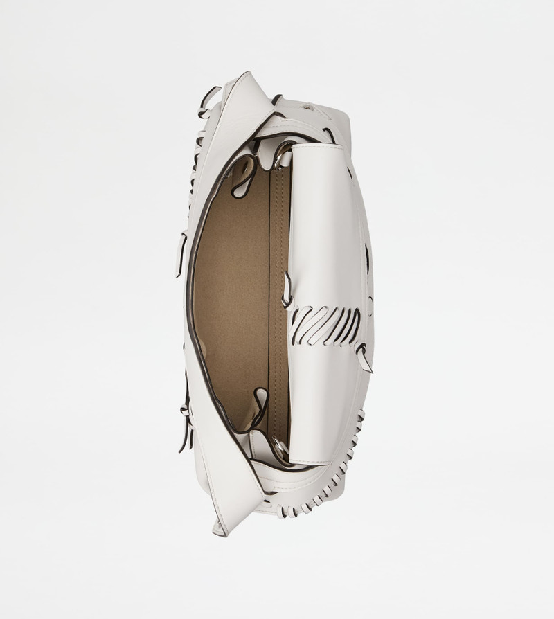 TOD'S WAVE POUCH IN LEATHER MINI - WHITE 5
