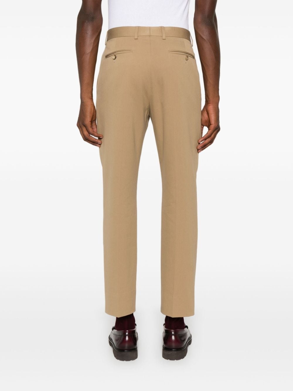 Web-stripe trim tailored trousers - 4