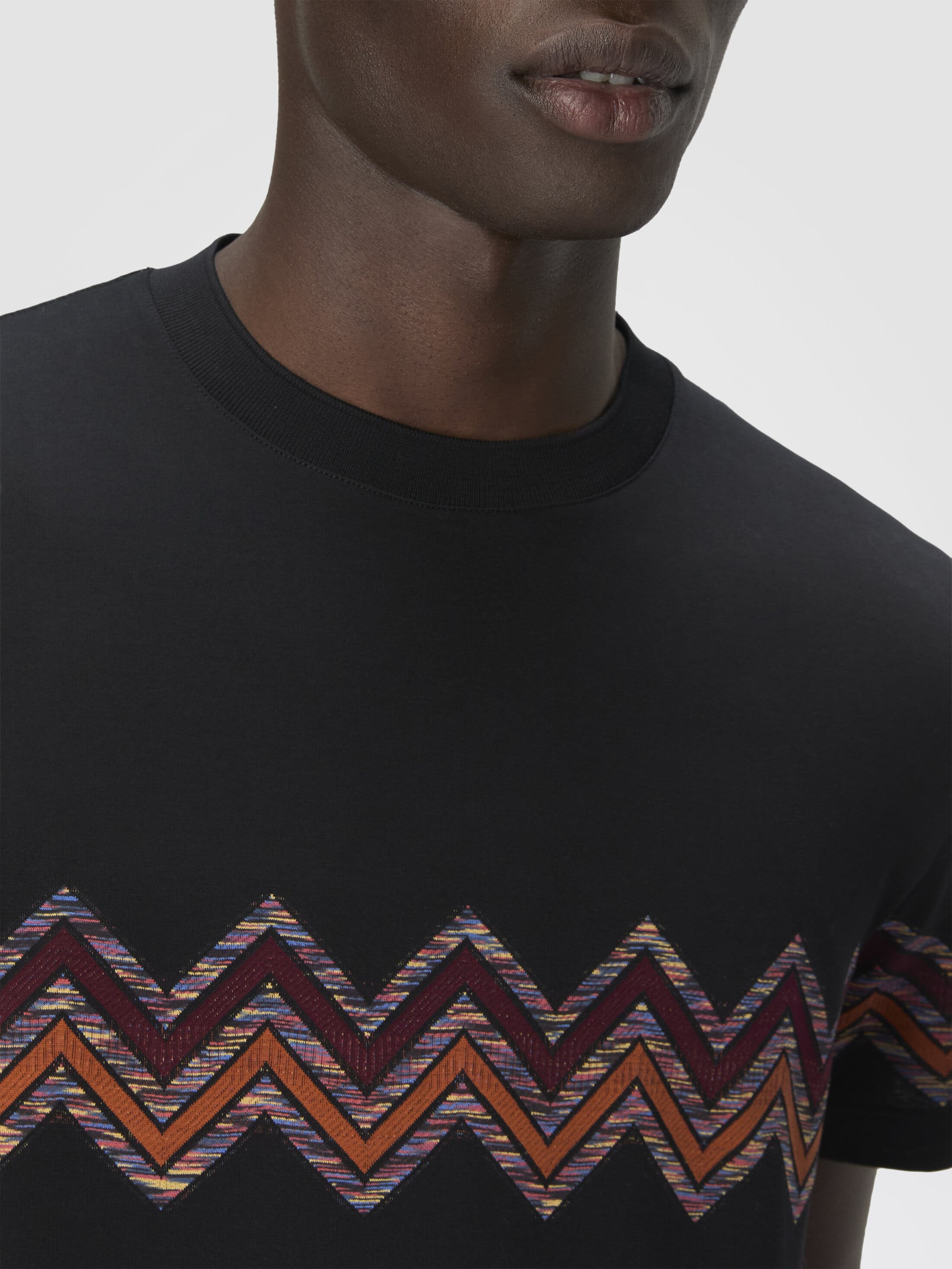 Missoni T-shirt With Maxi Chevron Insert in Beige & Grey at Nordstrom - 4