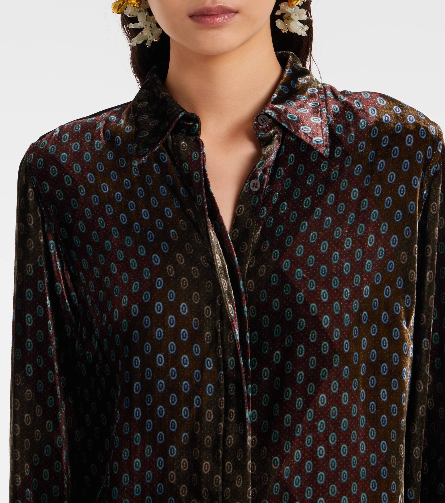 Printed velvet shirt - 4