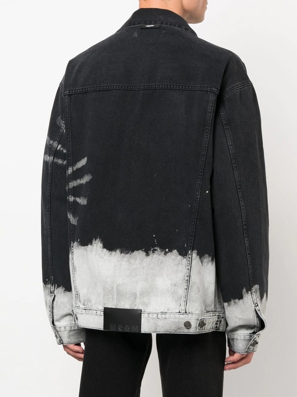 hand-paint print denim jacket - 4