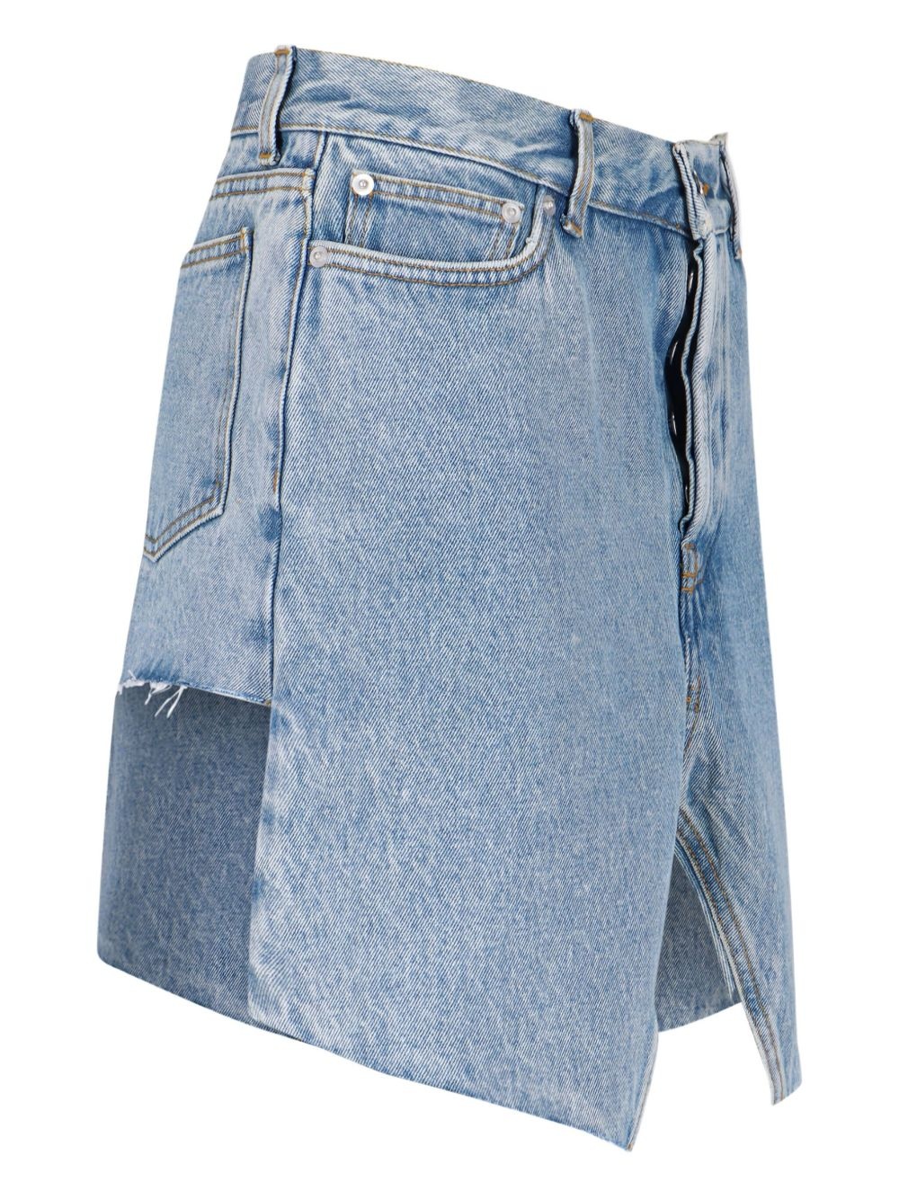 asymmetric denim skirt - 3