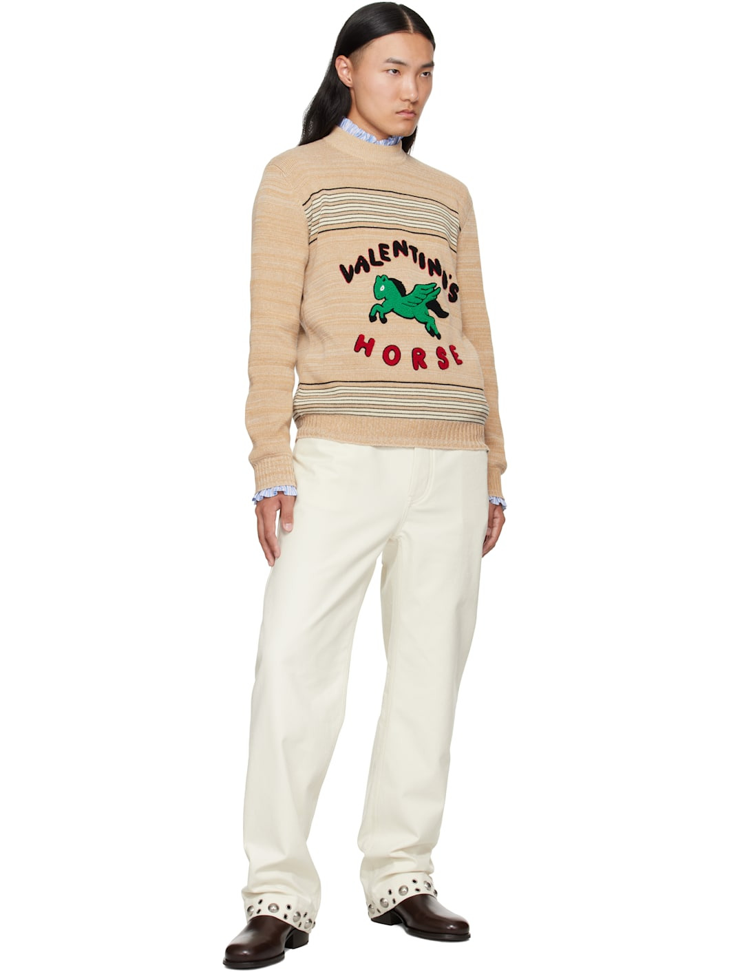Beige 'Valentino's Horse' Sweater - 4