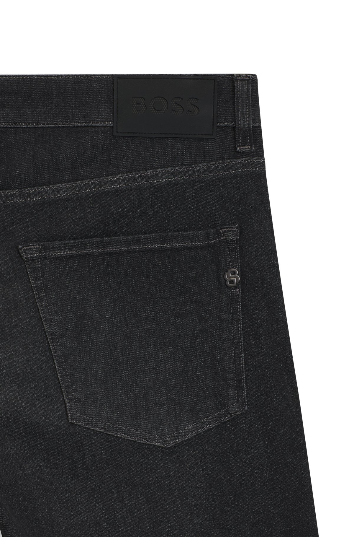 SLIM-FIT JEANS IN BLACK STRETCH DENIM - 6