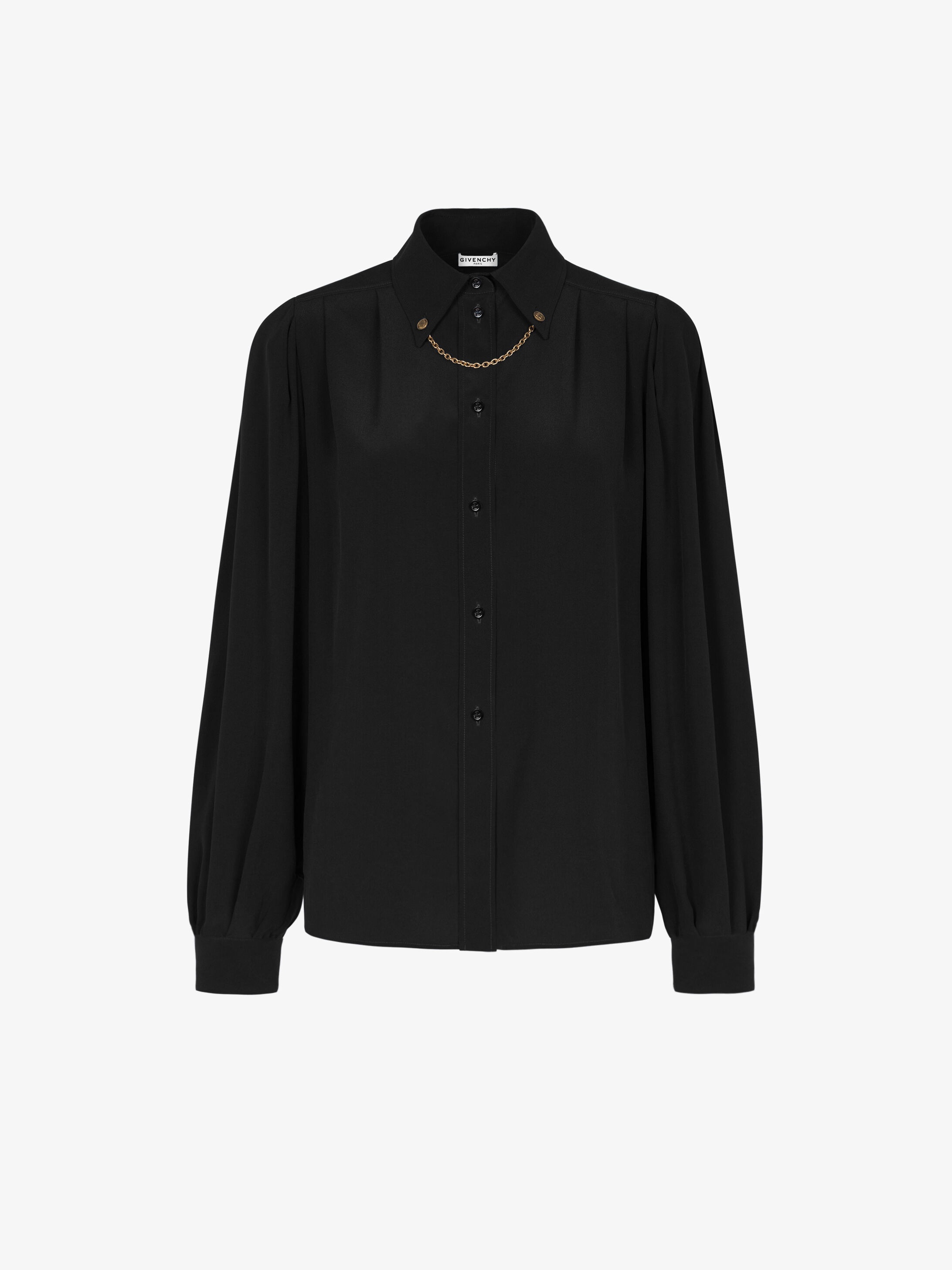 Shirt in silk with chain collar - 1