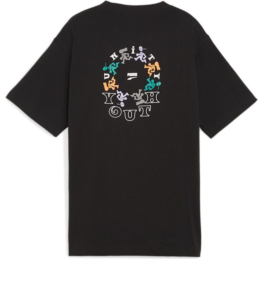 (WMNS) PUMA Youth Graphic T-shirt 'Black' 626119-51 - 2