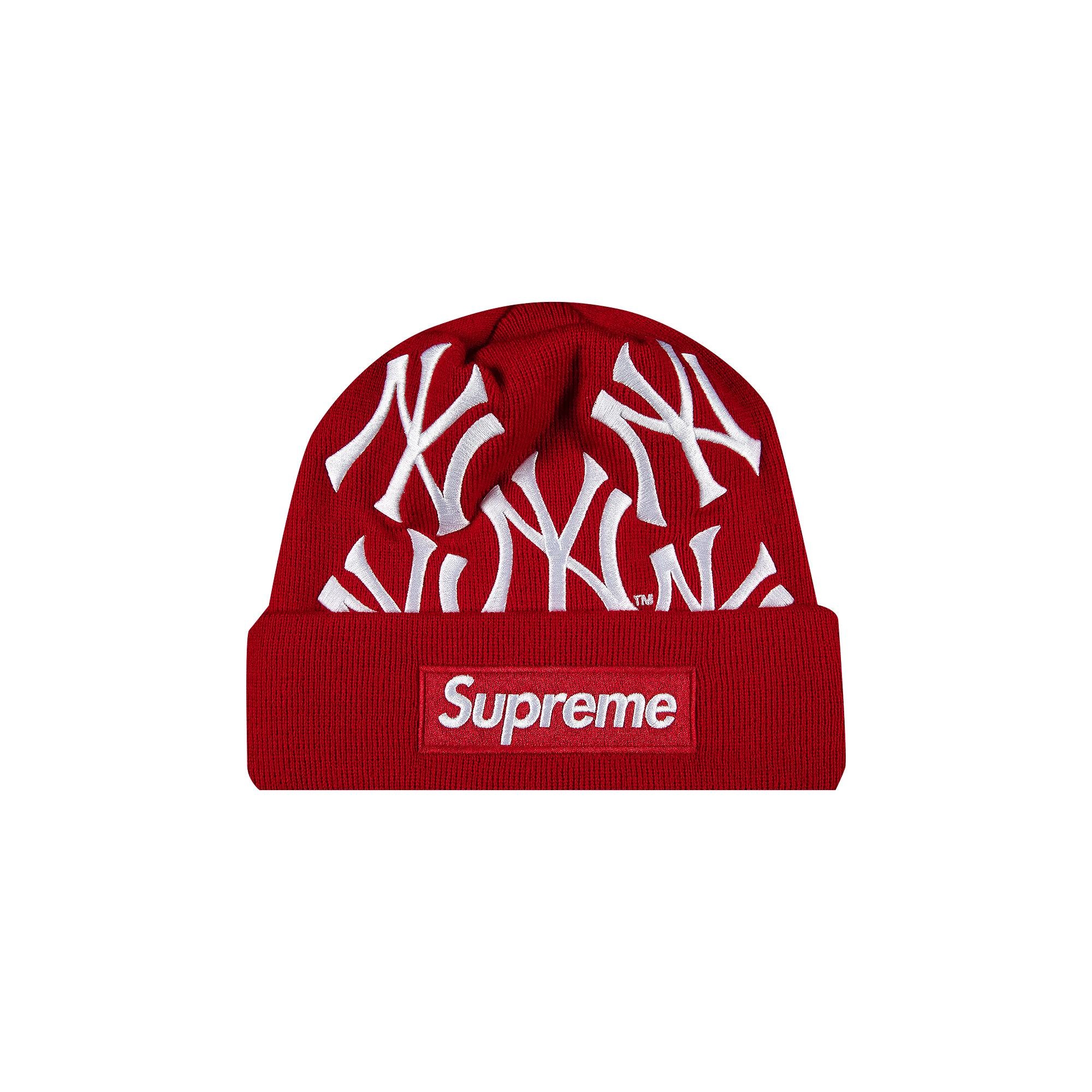 Supreme x New York Yankees x New Era Box Logo Beanie 'Red' - 1