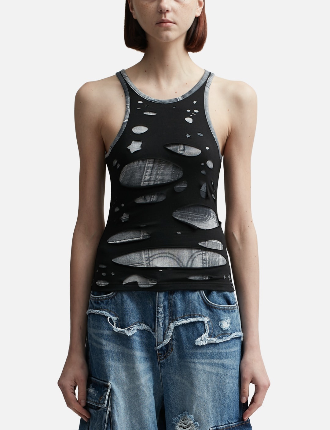 TATY LASER CUT-OUT SLEEVELESS TOP - 1