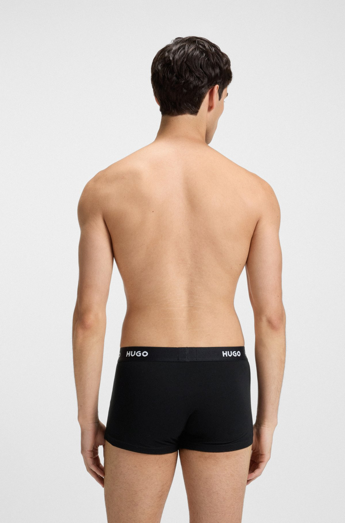 THREE-PACK OF STRETCH-COTTON TRUNKS WITH LOGO WAISTBANDS - 3