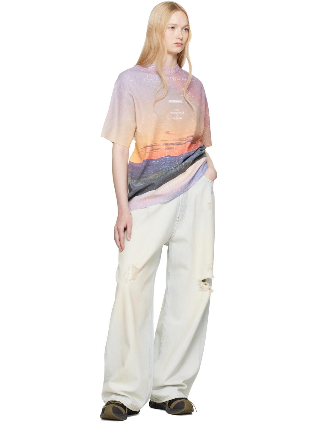 Multicolor Half Sleeve Knit Product. 60 T-shirt - 4