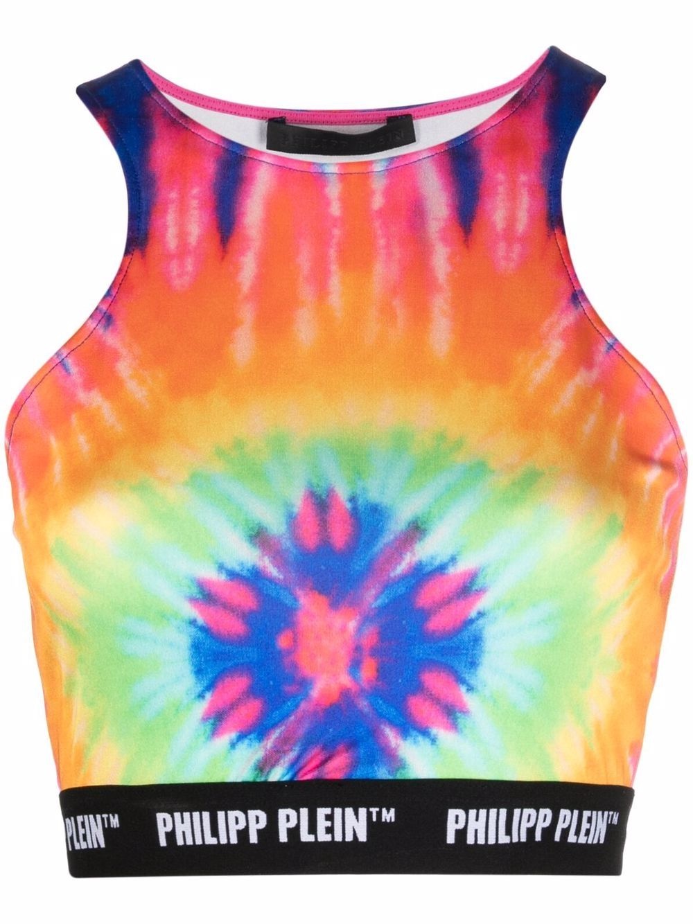 tie dye-print cropped top - 1