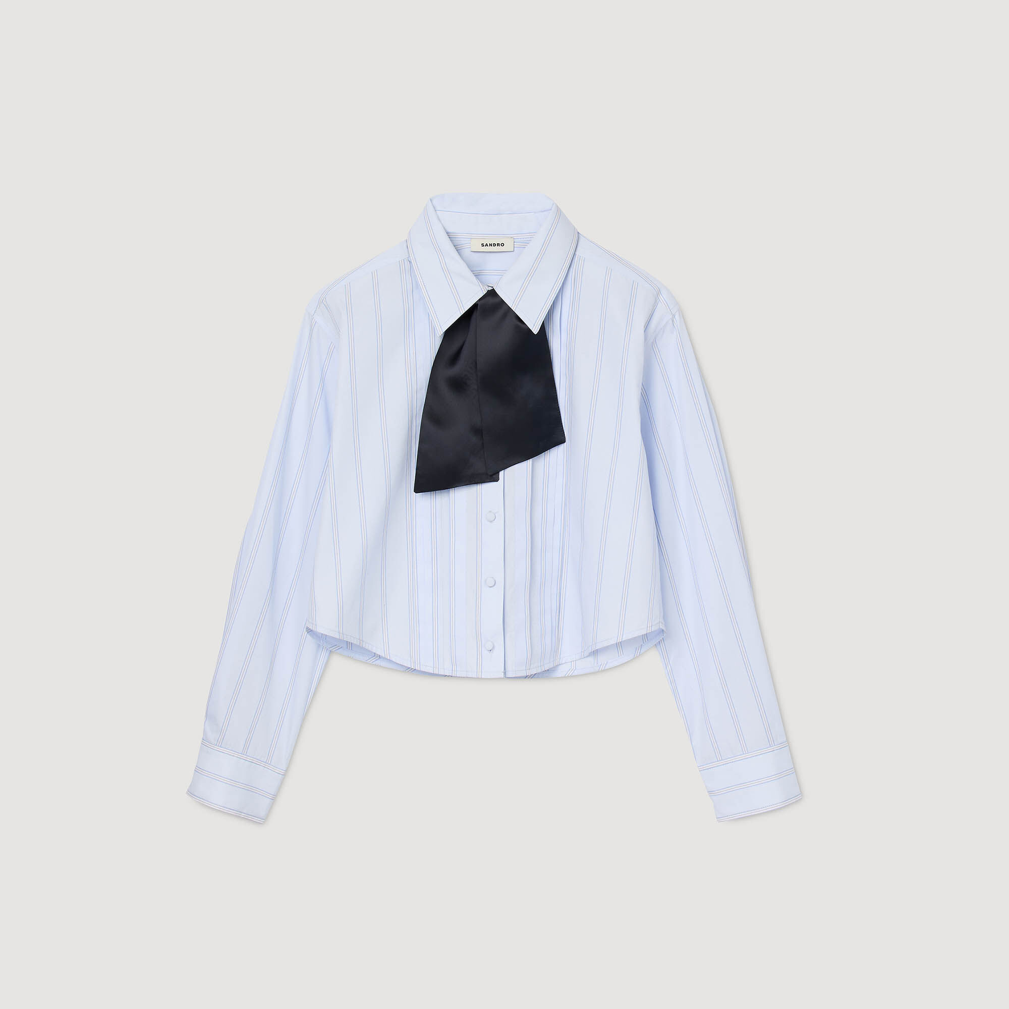 CROPPED SHIRT WITH REMOVABLE TIE - 6