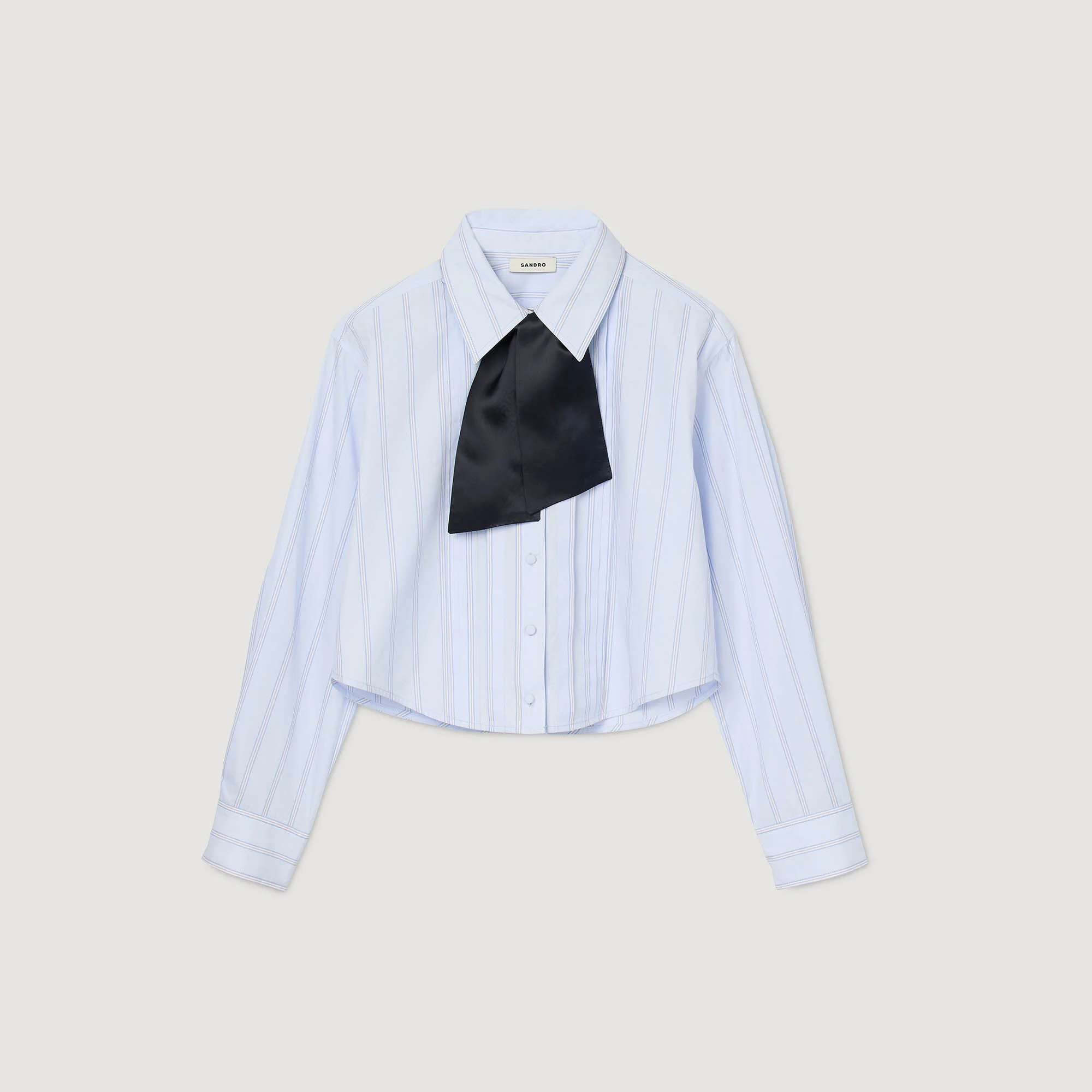 CROPPED SHIRT WITH REMOVABLE TIE - 1