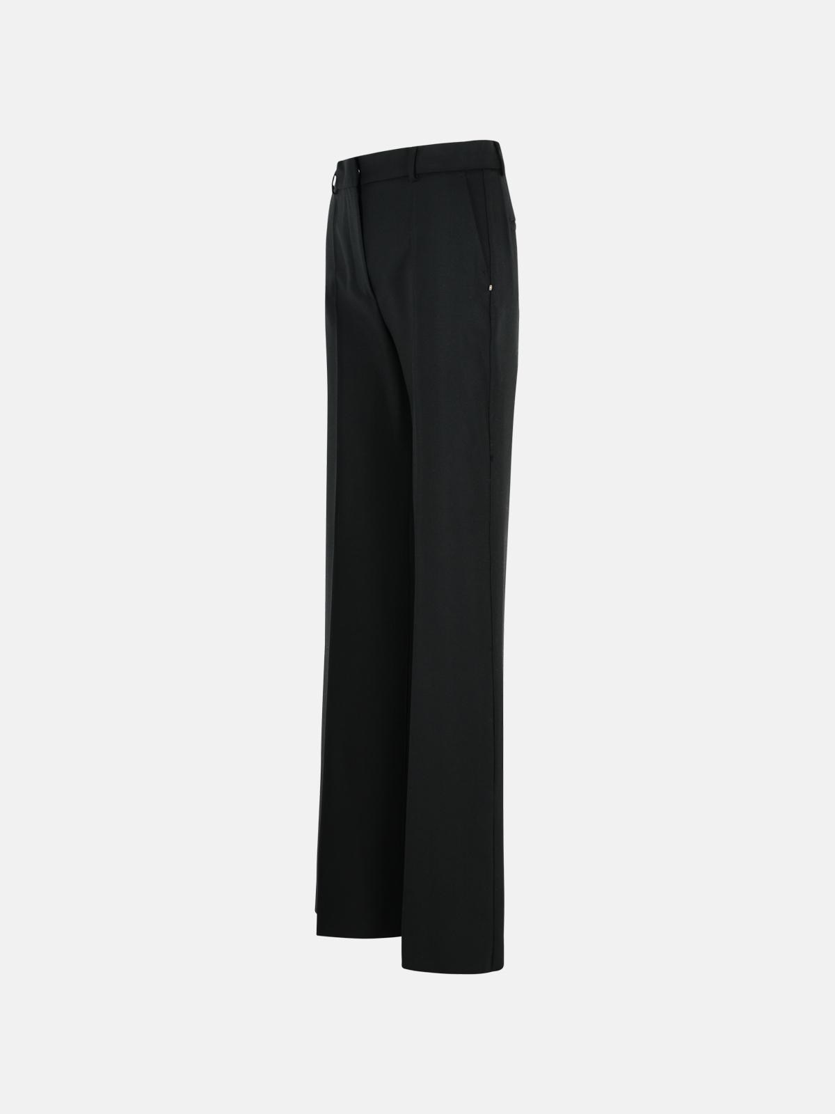 'OXALIS' BLACK VIRGIN WOOL PANTS - 2