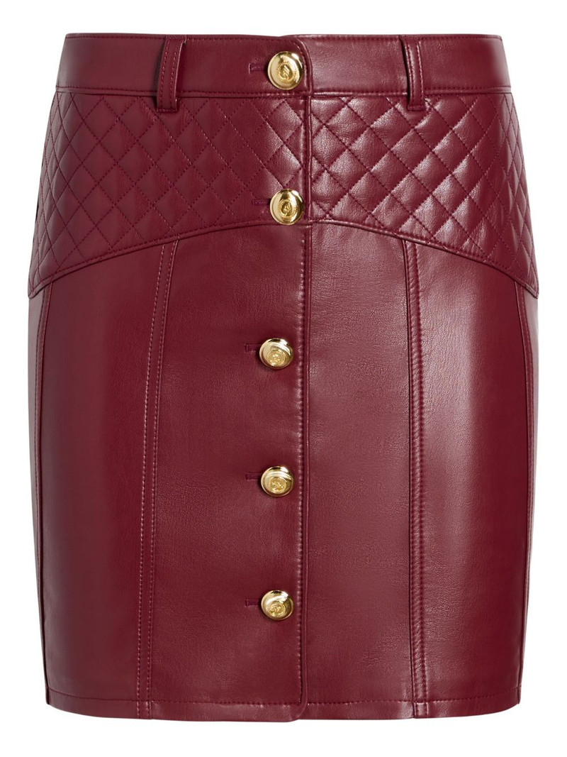 Claudia quilted button mini skirt 1