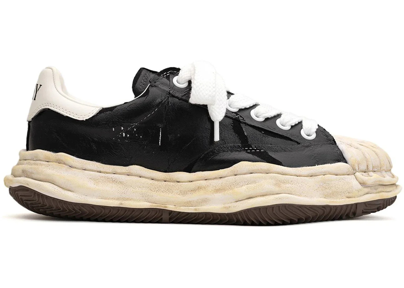 Maison Mihara Yasuhiro Blakey OG Film Attached Canvas Low Black White - 1