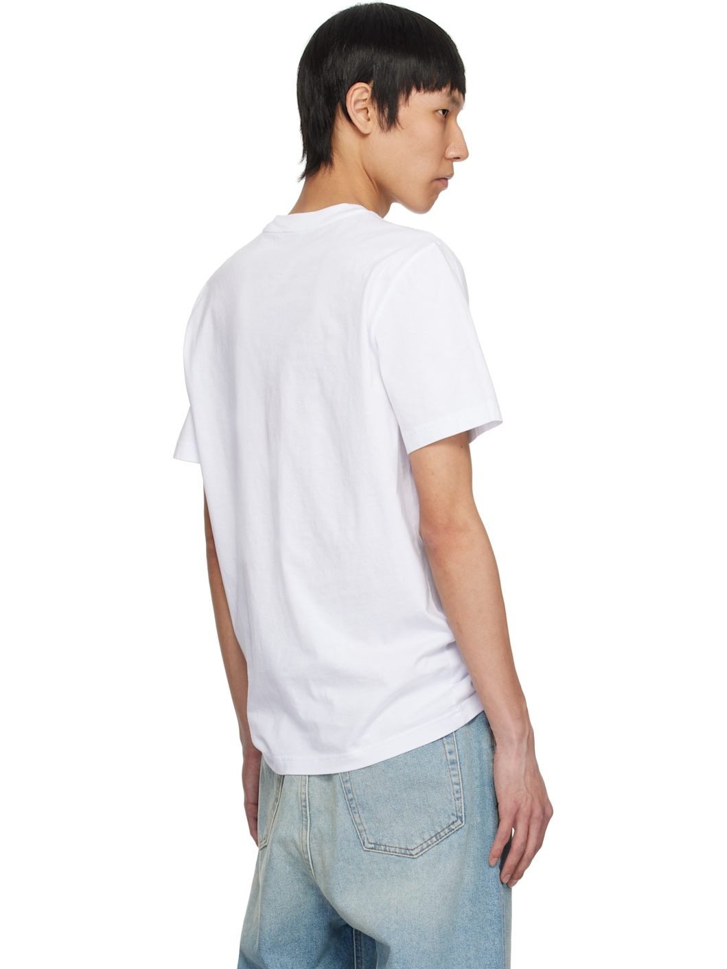 White Faded Logo Cotton T-shirt - 3