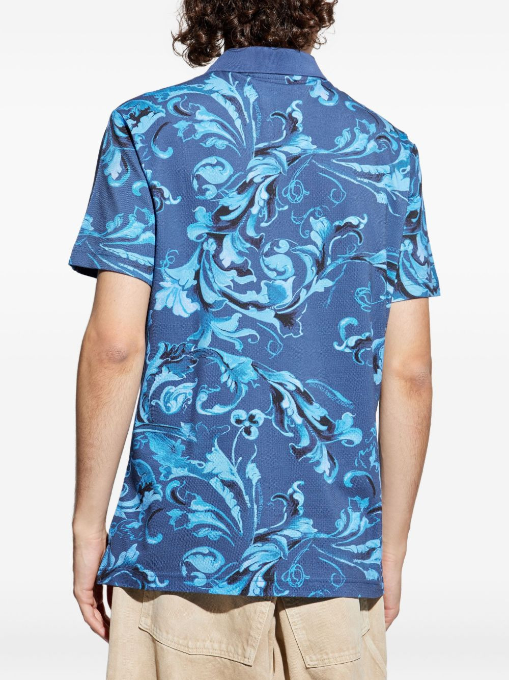 Baroque-print polo shirt - 4