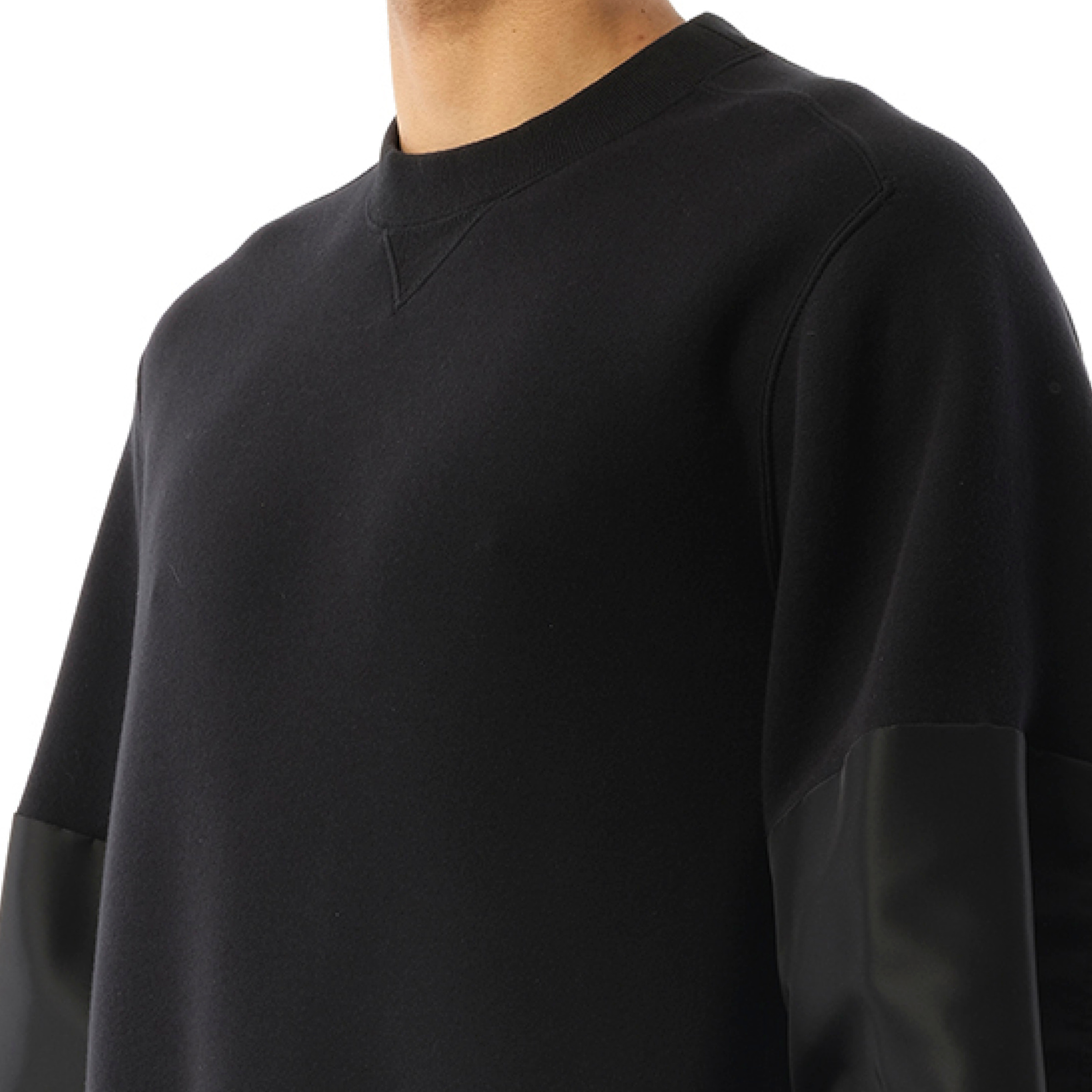 Nylon Twill x Sponge Sweatshirt in Black - 3