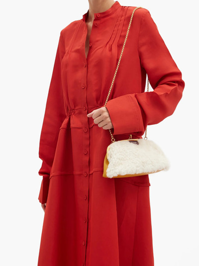 Marni Cindy shearling and leather cross-body bag outlook