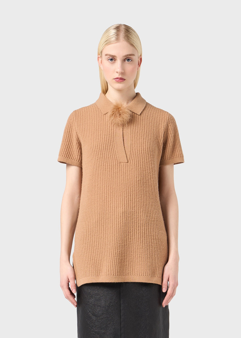 POLO SHIRT WITH MARABOU POM-POMS 3