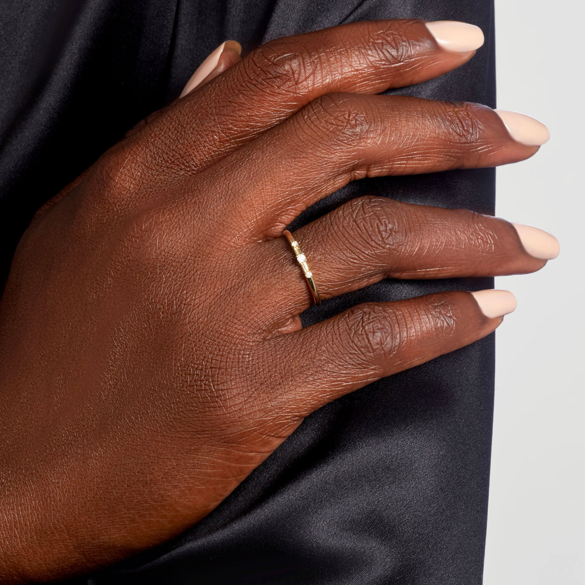 Dainty Diamond Trio Ring - 2