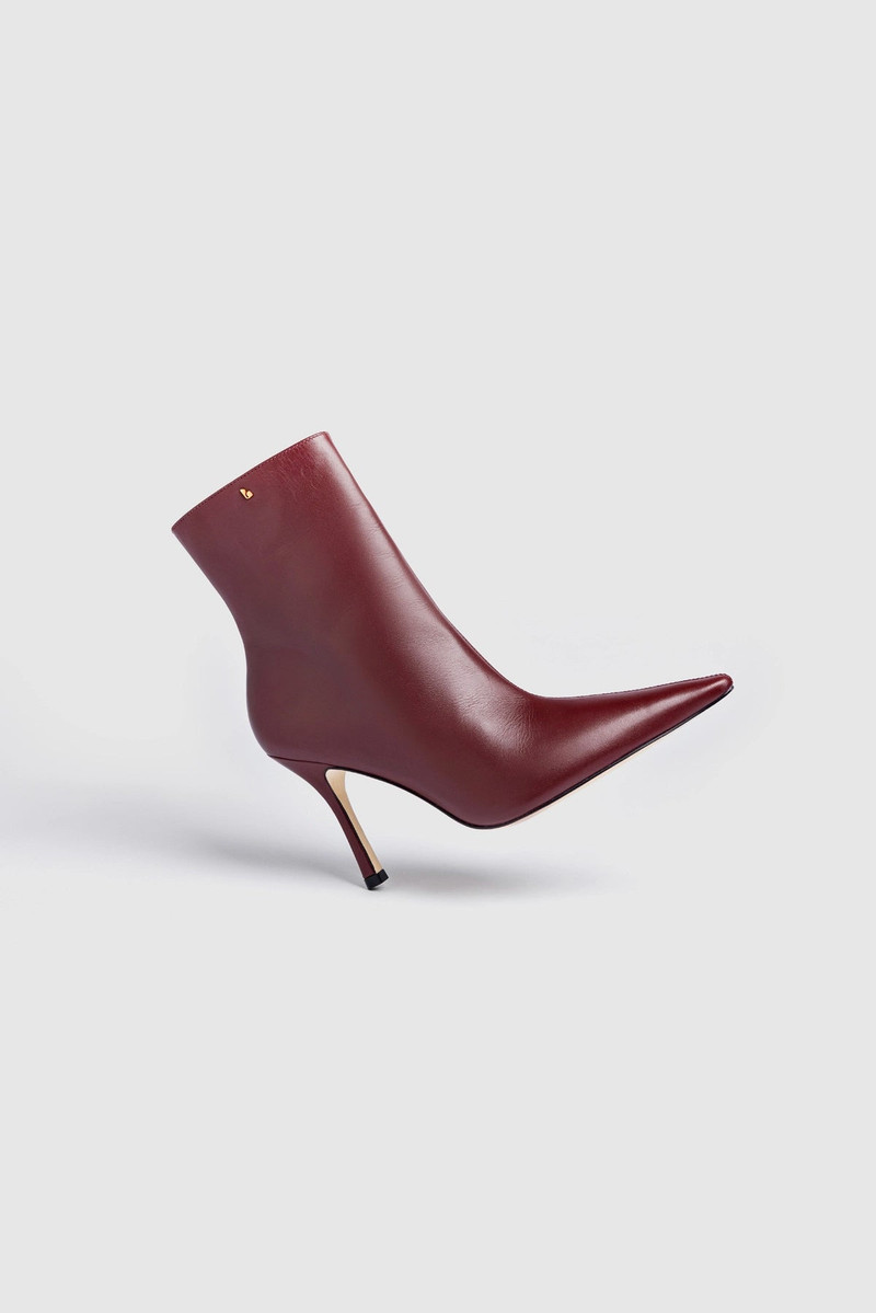 Mini Carine Boot In Burgundy Leather 6