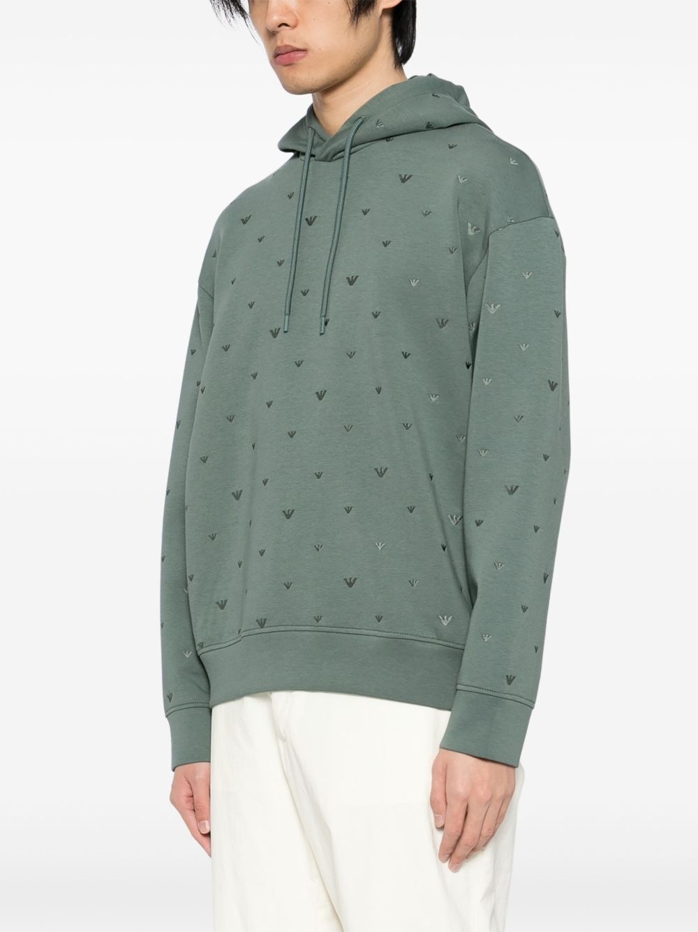 embroidered-logo hoodie - 3