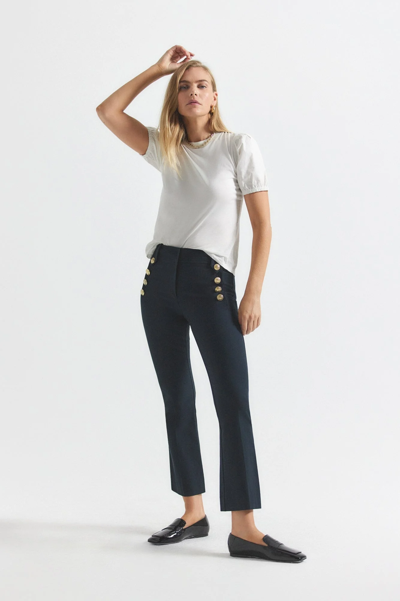 ROBERTSON CROP FLARE TROUSERS - 1